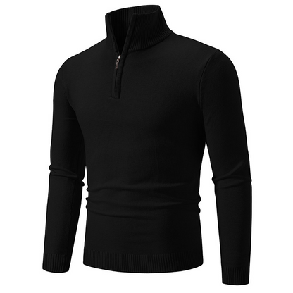 ✨ Elevated Comfort | Men's Quarter-Zip Mock-Neck Knit Sweater
