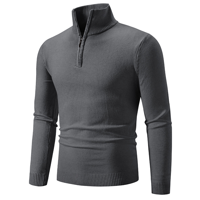 ✨ Elevated Comfort | Men's Quarter-Zip Mock-Neck Knit Sweater