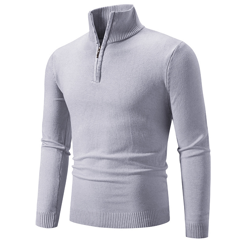✨ Elevated Comfort | Men's Quarter-Zip Mock-Neck Knit Sweater