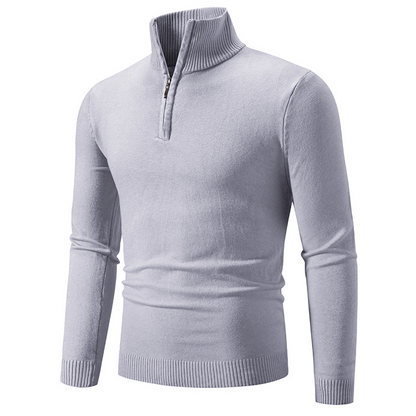 ✨ Elevated Comfort | Men's Quarter-Zip Mock-Neck Knit Sweater