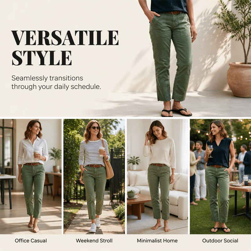 ✨ Practical Comfort | Women's Straight-Leg Cargo Pants with Deep Patch Pockets