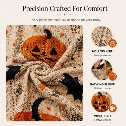 🎃 Halloween Favorite | Women's Batwing-Sleeve Loose-Fit Knit Sweater