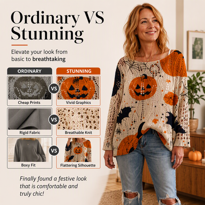 🎃 Halloween Favorite | Women's Batwing-Sleeve Loose-Fit Knit Sweater