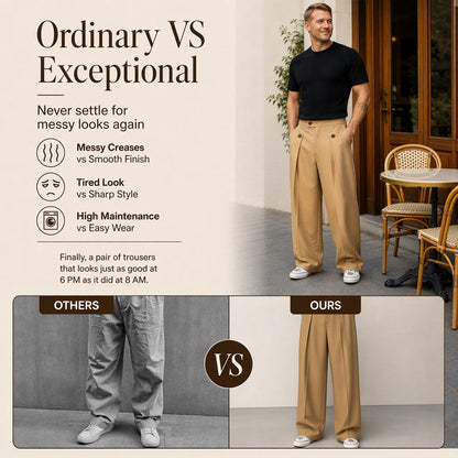 ✨ Easy Everyday Comfort | Men's Wrinkle-Resistant Straight-Leg Pants
