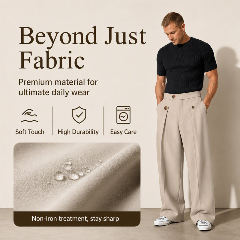 ✨ Easy Everyday Comfort | Men's Wrinkle-Resistant Straight-Leg Pants