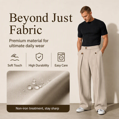 ✨ Easy Everyday Comfort | Men's Wrinkle-Resistant Straight-Leg Pants