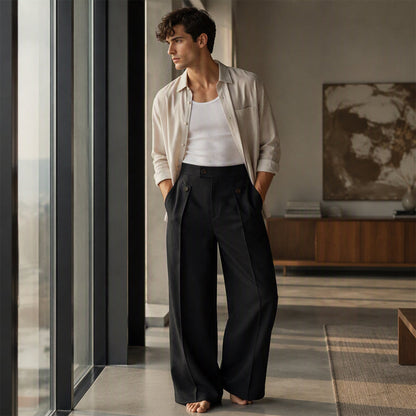 ✨ Easy Everyday Comfort | Men's Wrinkle-Resistant Straight-Leg Pants