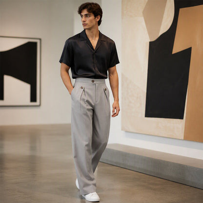 ✨ Easy Everyday Comfort | Men's Wrinkle-Resistant Straight-Leg Pants