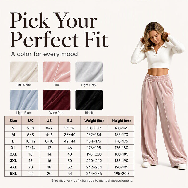 ⌛Limited-Time Offer-Women's Elegant Velvet Wide-Leg Pants