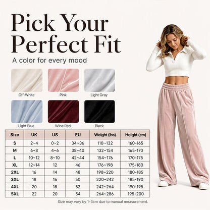 ⌛Limited-Time Offer-Women's Elegant Velvet Wide-Leg Pants