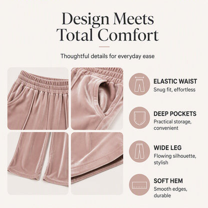⌛Limited-Time Offer-Women's Elegant Velvet Wide-Leg Pants