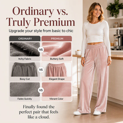 ⌛Limited-Time Offer-Women's Elegant Velvet Wide-Leg Pants