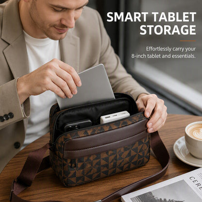 ✨ Smart Everyday Carry | Men's Geometric PU Leather Crossbody Bag