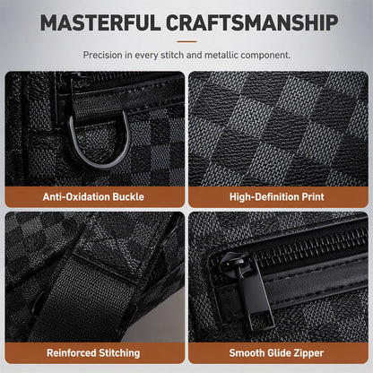 ✨ Smart Everyday Carry | Men's Geometric PU Leather Crossbody Bag