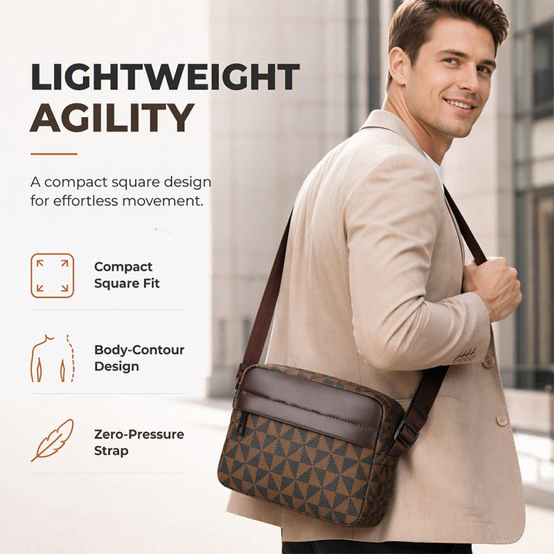 ✨ Smart Everyday Carry | Men's Geometric PU Leather Crossbody Bag
