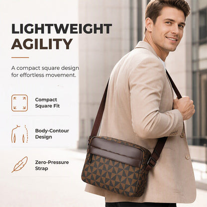 ✨ Smart Everyday Carry | Men's Geometric PU Leather Crossbody Bag