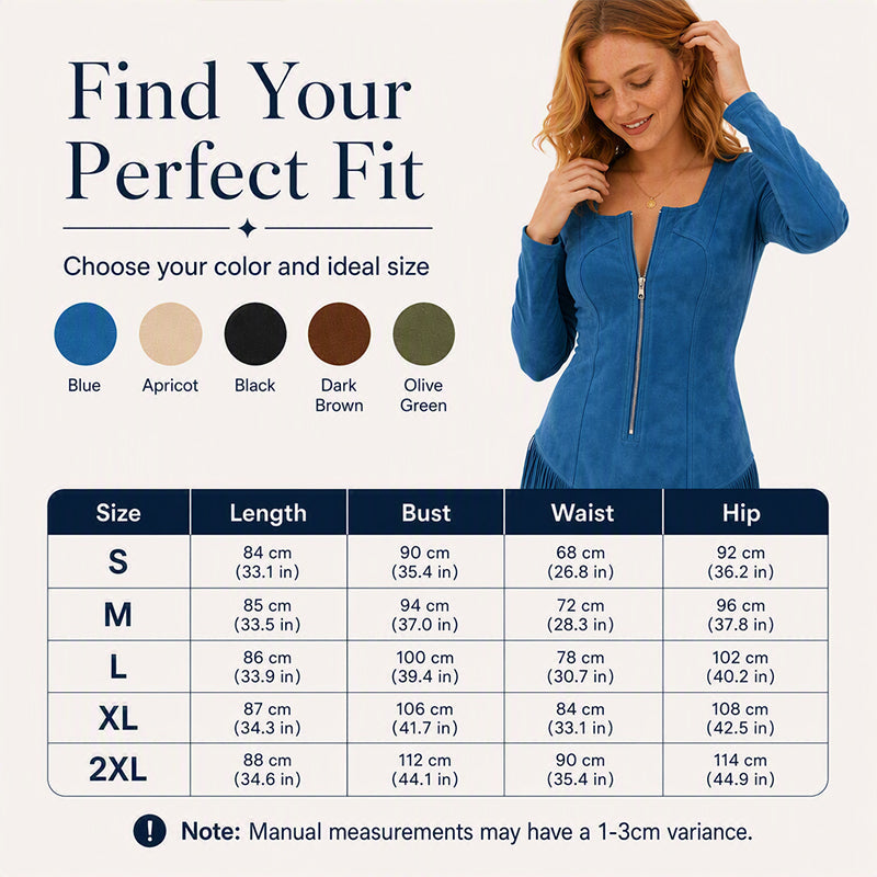 ✨ Standout Elegance | Women's Slim-Fit Half-Zip Fringe Dress