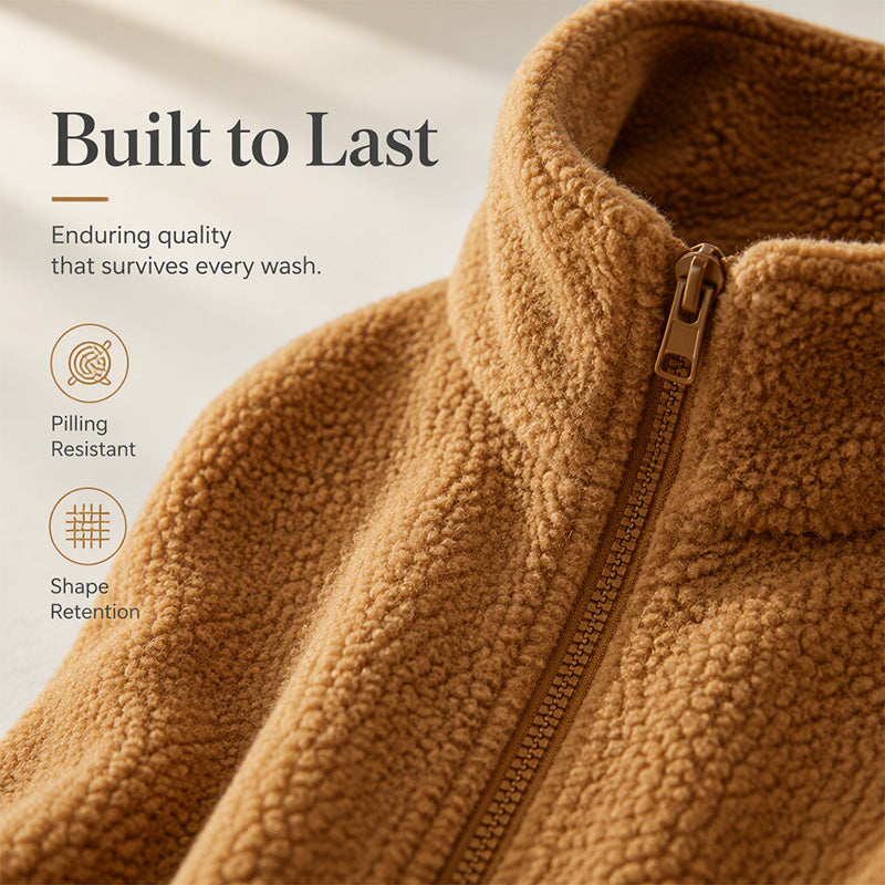 ❄️ Cold-Weather Comfort | Women's Sherpa Fleece Full-Zip Stand-Collar Jacket