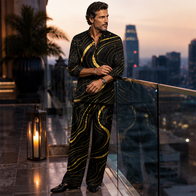 ✨ Easy Summer Comfort | Men's Vintage Print Loose-Fit 2-Piece Set