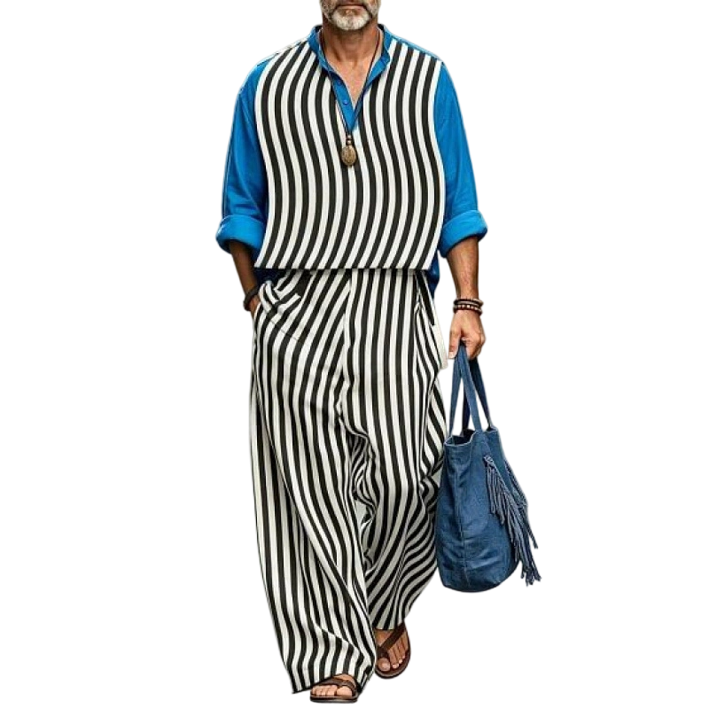 ✨ Easy Summer Comfort | Men's Vintage Print Loose-Fit 2-Piece Set