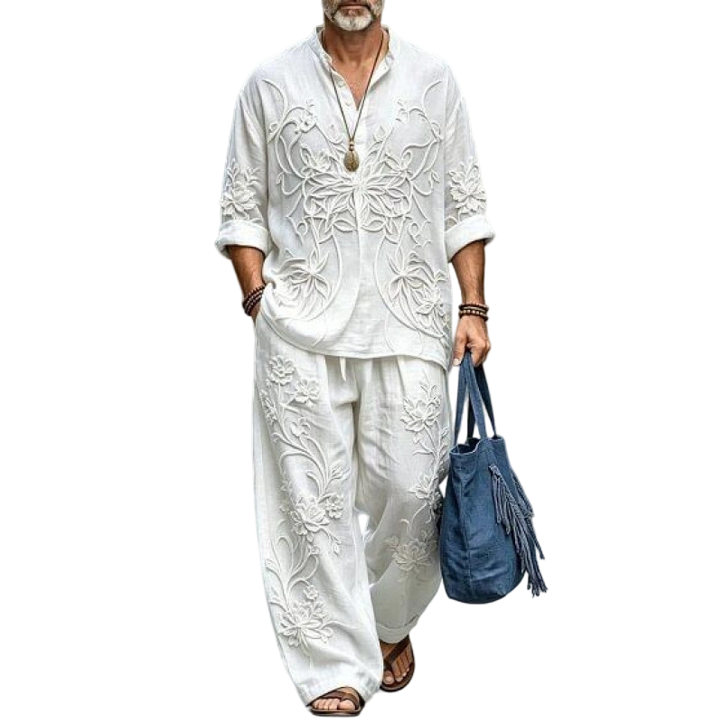 ✨ Easy Summer Comfort | Men's Vintage Print Loose-Fit 2-Piece Set