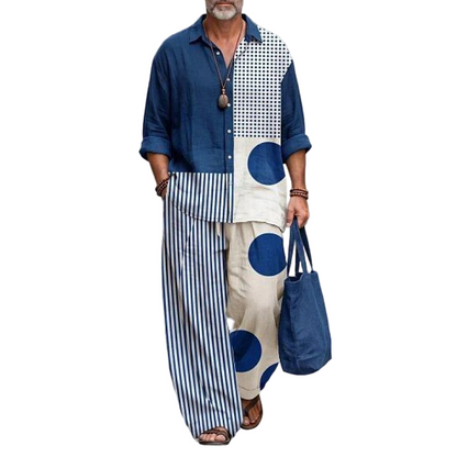 ✨ Easy Summer Comfort | Men's Vintage Print Loose-Fit 2-Piece Set