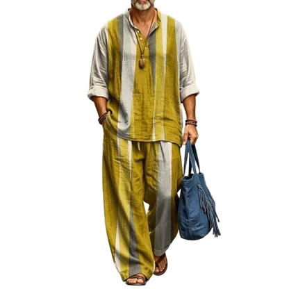 ✨ Easy Summer Comfort | Men's Vintage Print Loose-Fit 2-Piece Set