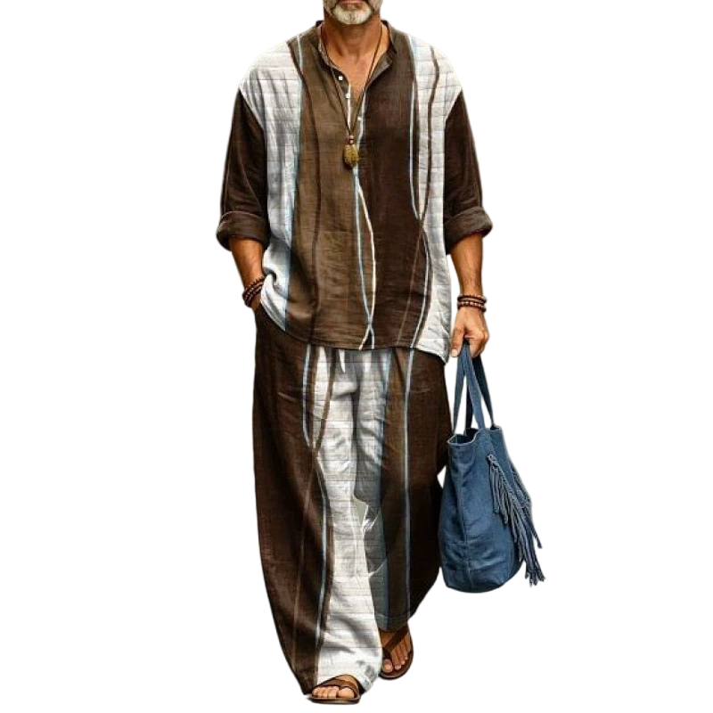✨ Easy Summer Comfort | Men's Vintage Print Loose-Fit 2-Piece Set