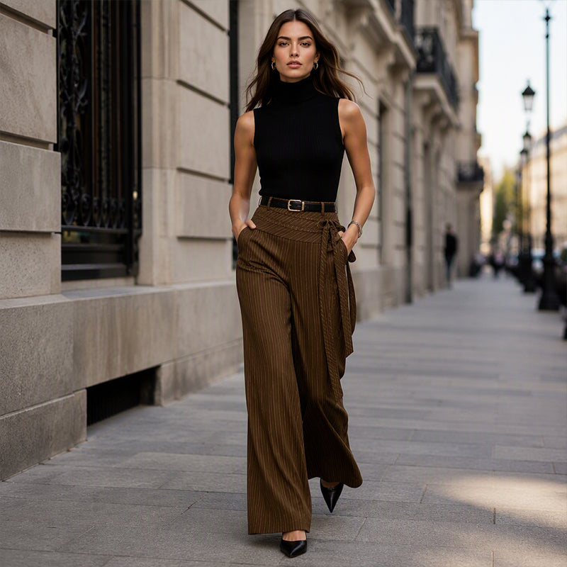 ⌛Limited-Time Offer-Women's Casual Striped Wide-Leg Pants