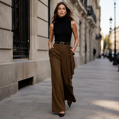 ⌛Limited-Time Offer-Women's Casual Striped Wide-Leg Pants