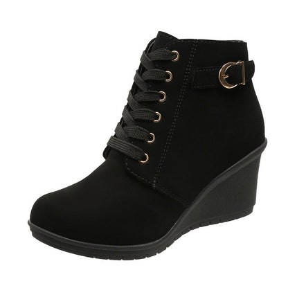 💖 Easy Lift, All-Day Comfort | Women's Wedge Heel Zip-Up Ankle Boots