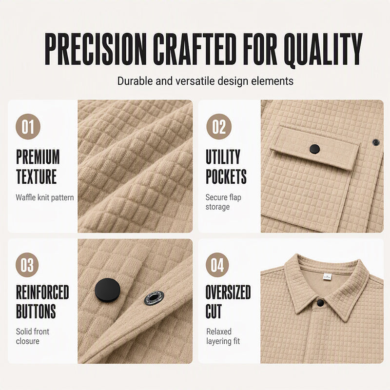 ⌛Limited-Time Offer-Men's Casual Waffle Textured Jacket
