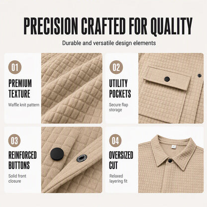 ⌛Limited-Time Offer-Men's Casual Waffle Textured Jacket