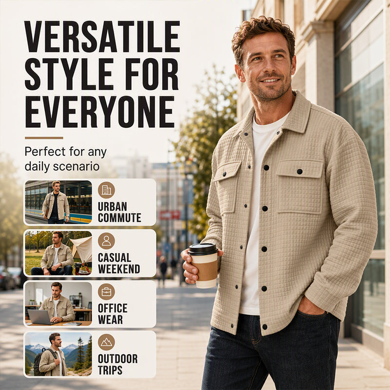⌛Limited-Time Offer-Men's Casual Waffle Textured Jacket