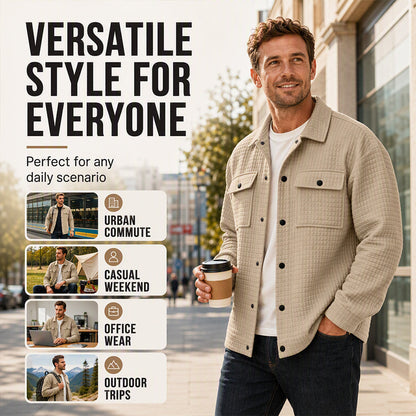 ⌛Limited-Time Offer-Men's Casual Waffle Textured Jacket