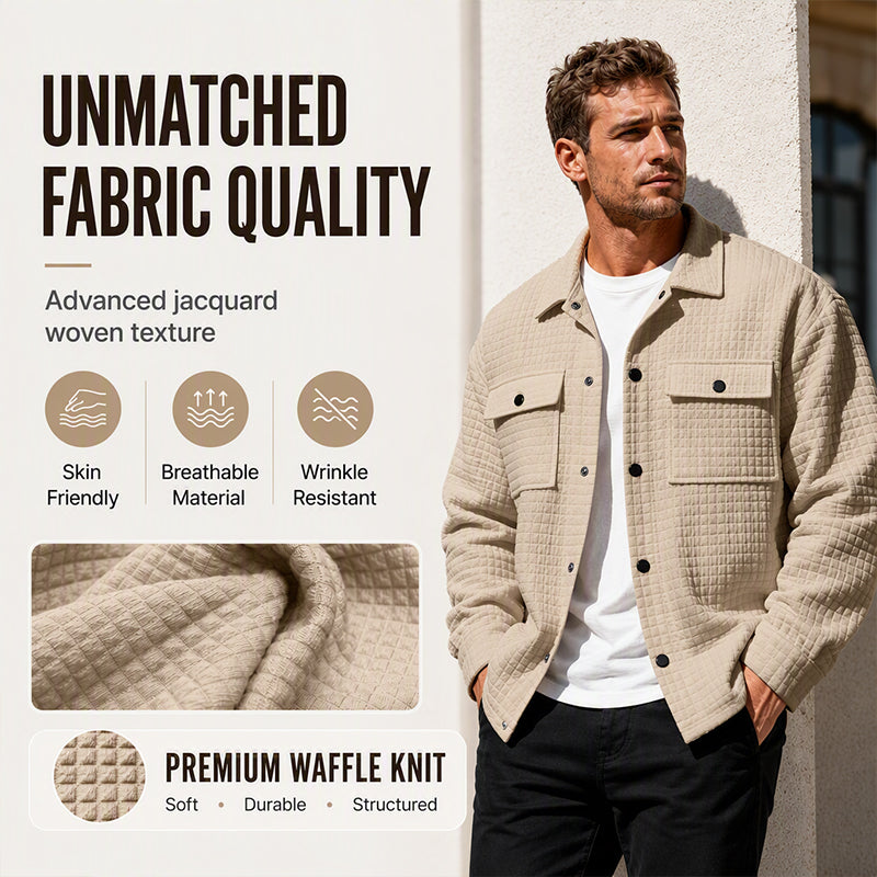 ⌛Limited-Time Offer-Men's Casual Waffle Textured Jacket