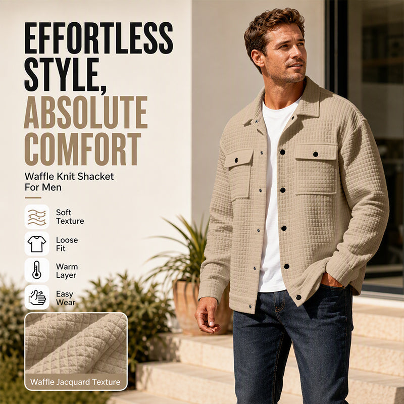 ⌛Limited-Time Offer-Men's Casual Waffle Textured Jacket