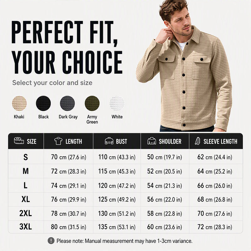 ⌛Limited-Time Offer-Men's Casual Waffle Textured Jacket