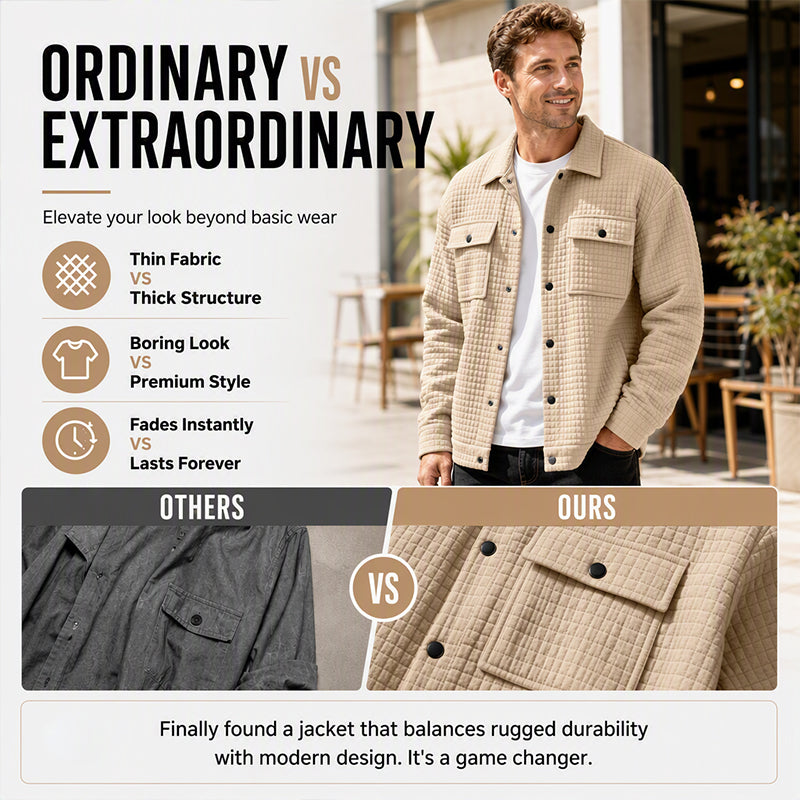 ⌛Limited-Time Offer-Men's Casual Waffle Textured Jacket