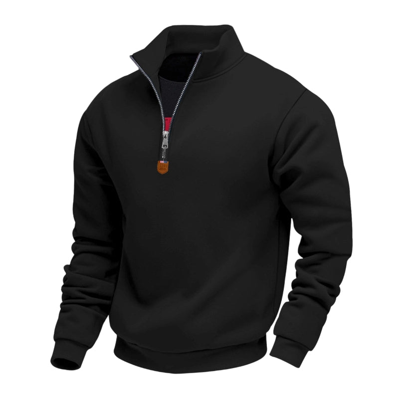 🍂 Easy Everyday Comfort | Men's Warm-Lined Stand-Collar Quarter-Zip Pullover