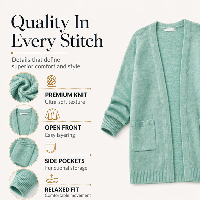 ⌛Limited-Time Offer-Women's Casual Open Front Knit Cardigan
