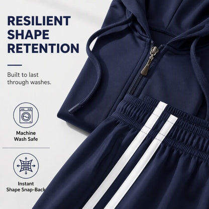 ⌛Limited-Time Offer-Women's Striped Zip-Up Hoodie & Pants Set