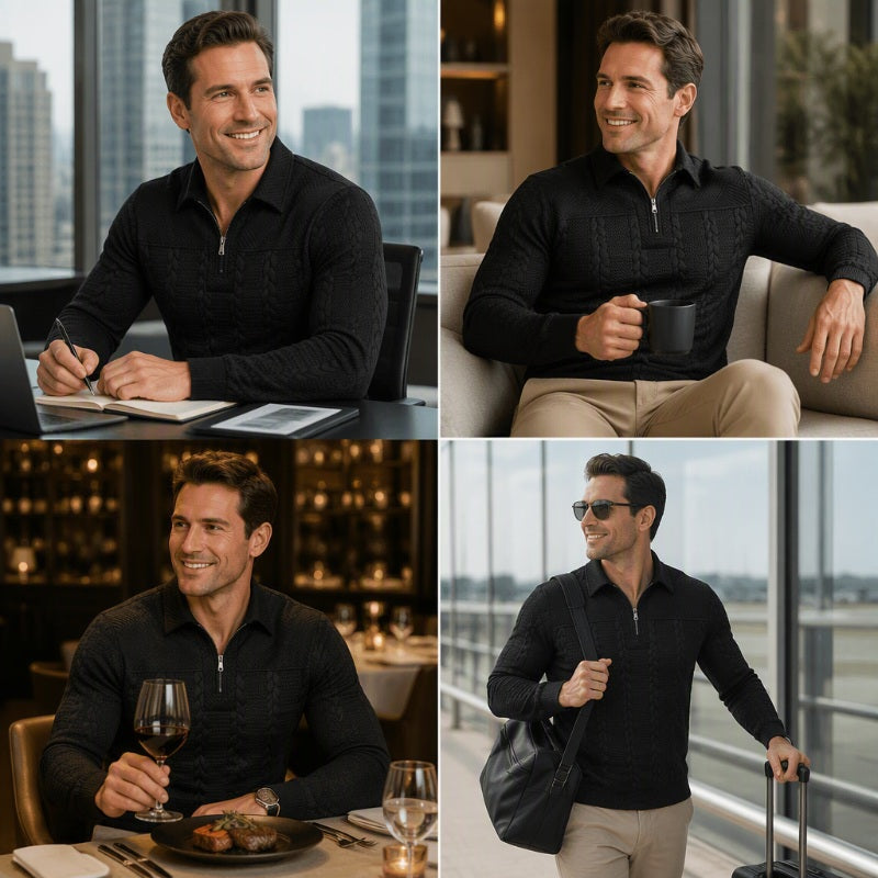 ✨New Arrivals & Special Offers-Men's Long Sleeve Half-Zip T-Shirt