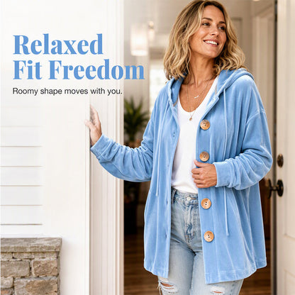 ✨New Arrivals & Special Offers-Women’s Loose Velvet Hooded Cardigan