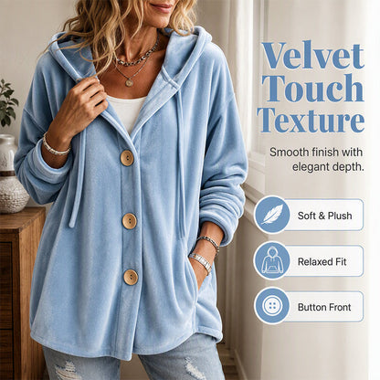 ✨New Arrivals & Special Offers-Women’s Loose Velvet Hooded Cardigan