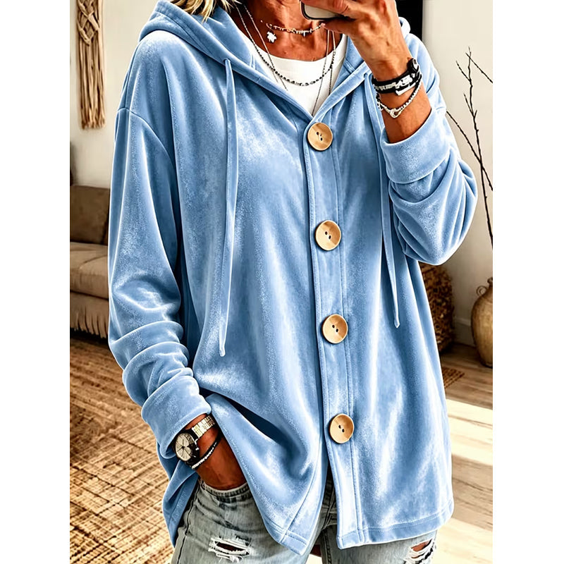 ✨New Arrivals & Special Offers-Women’s Loose Velvet Hooded Cardigan