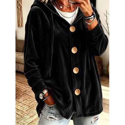 ✨New Arrivals & Special Offers-Women’s Loose Velvet Hooded Cardigan