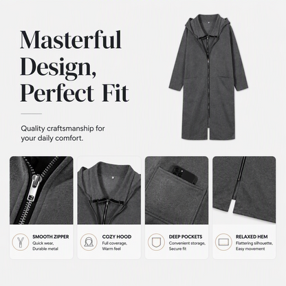 ✨New Arrivals & Special Offers-Women's Hooded Mid-Length Jacket with 2 Zippers