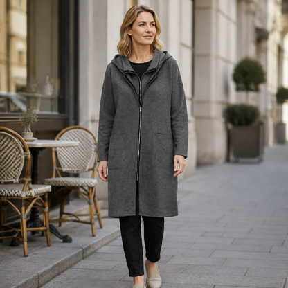 ✨New Arrivals & Special Offers-Women's Hooded Mid-Length Jacket with 2 Zippers