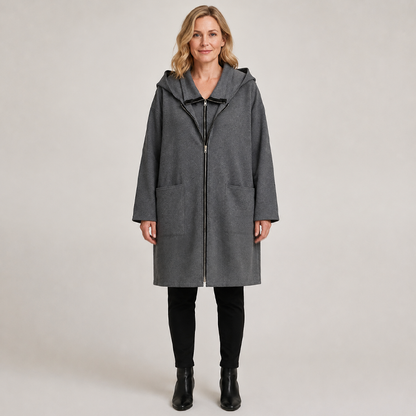 ✨New Arrivals & Special Offers-Women's Hooded Mid-Length Jacket with 2 Zippers